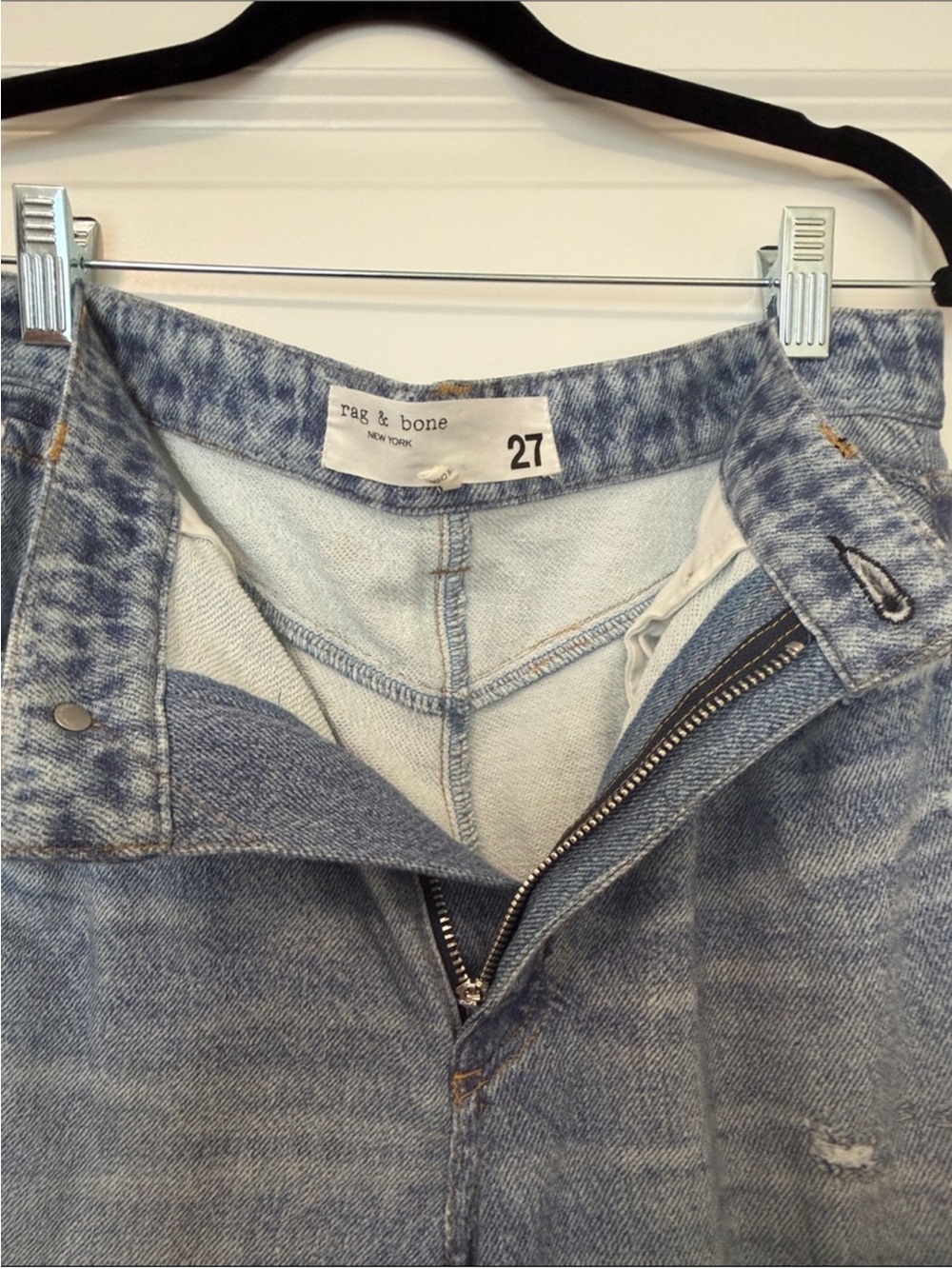 rag & bone sweatpants jeans Light Blue Wide - Picture 7 of 8